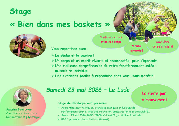 Visuel stage de développement personnel Bien dans mes baskets